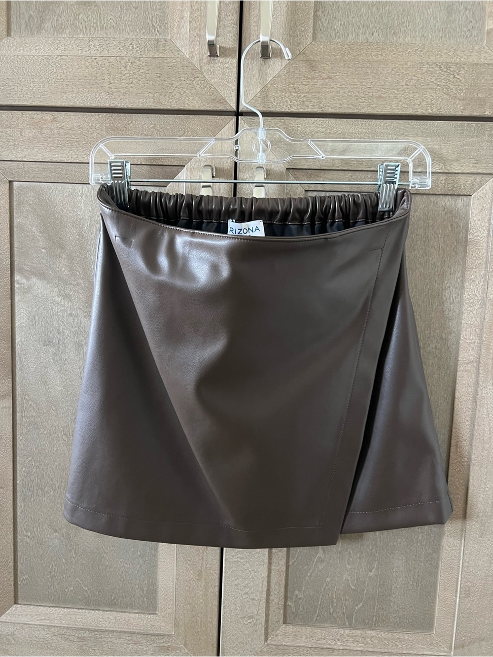 Arizona Jean Company Brown Faux Leather Mini Skirt- New